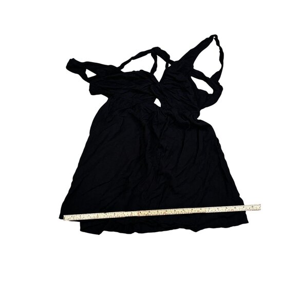 ASOS Black Sleeveless Mini Dress With Front Knot Detail Open Back Womens Size 8 - Picture 7 of 8